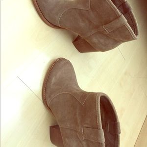 Suede tan bootie. Worn only once